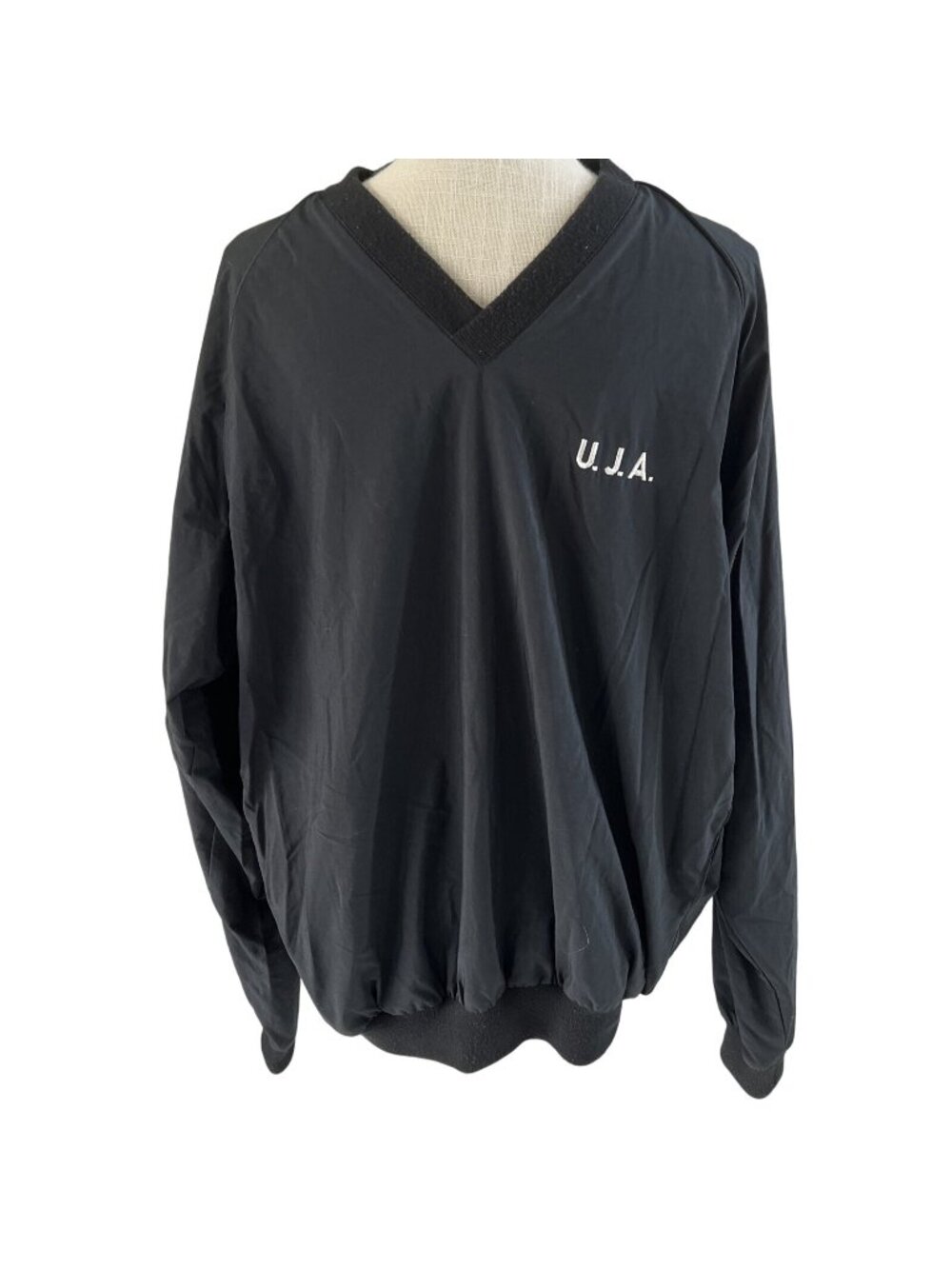 Sunderland Of Scotland U.J.A. Black V-Neck Pullover Nylon Jacket L